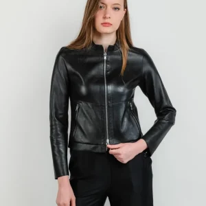 Giacca Napa in pelle nera