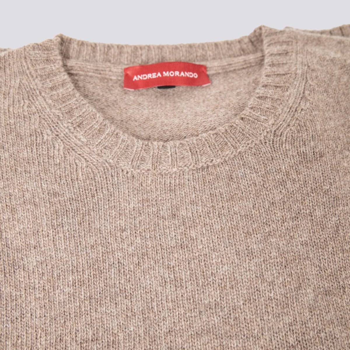 Girocollo in misto lana tortora - immagine 3