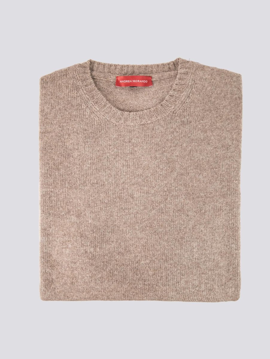 Girocollo in misto lana tortora