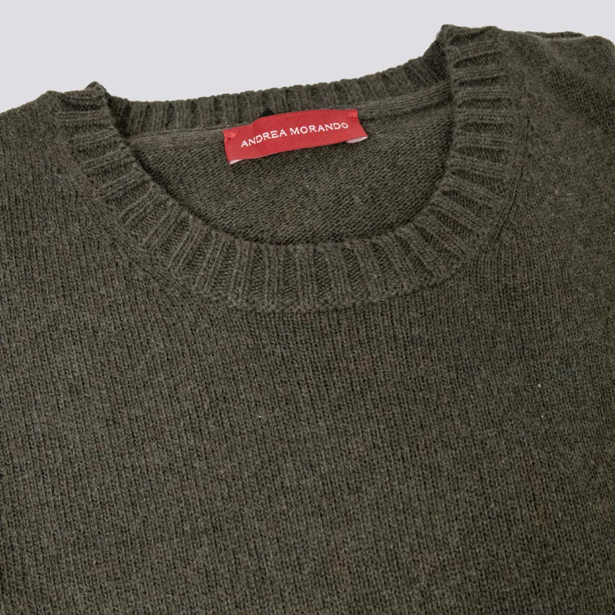 Girocollo in misto lana verde militare - immagine 3