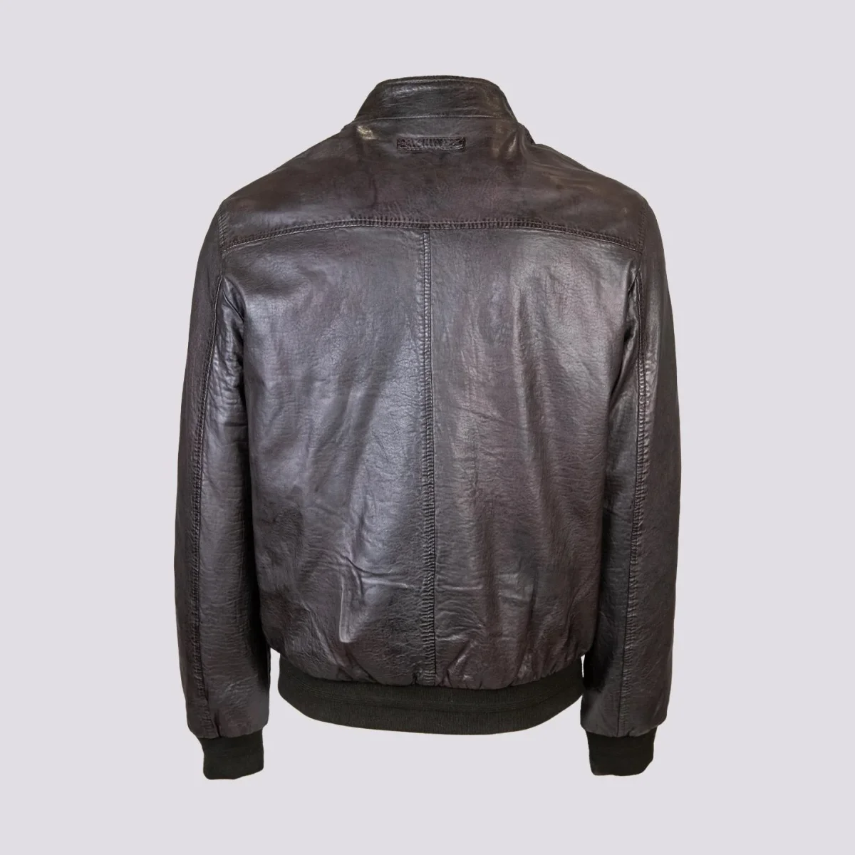 Giubbotto in pelle marrone con imbottitura RU44 - immagine 8