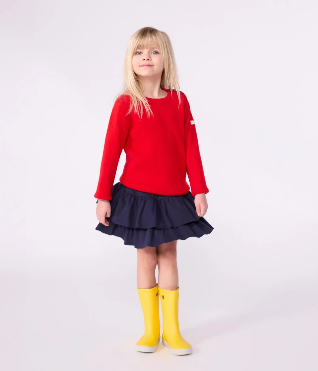 Gonna in cotone tinta unita bambina