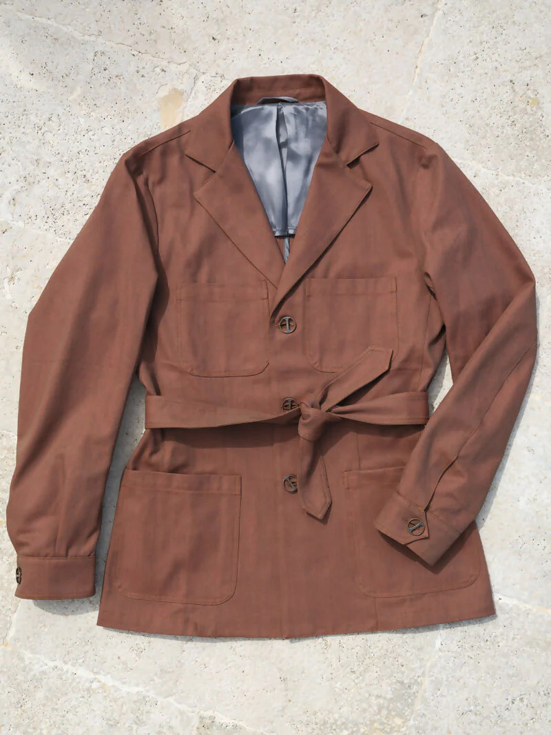 Giacca sahariana cotone 100% - Terra di Siena