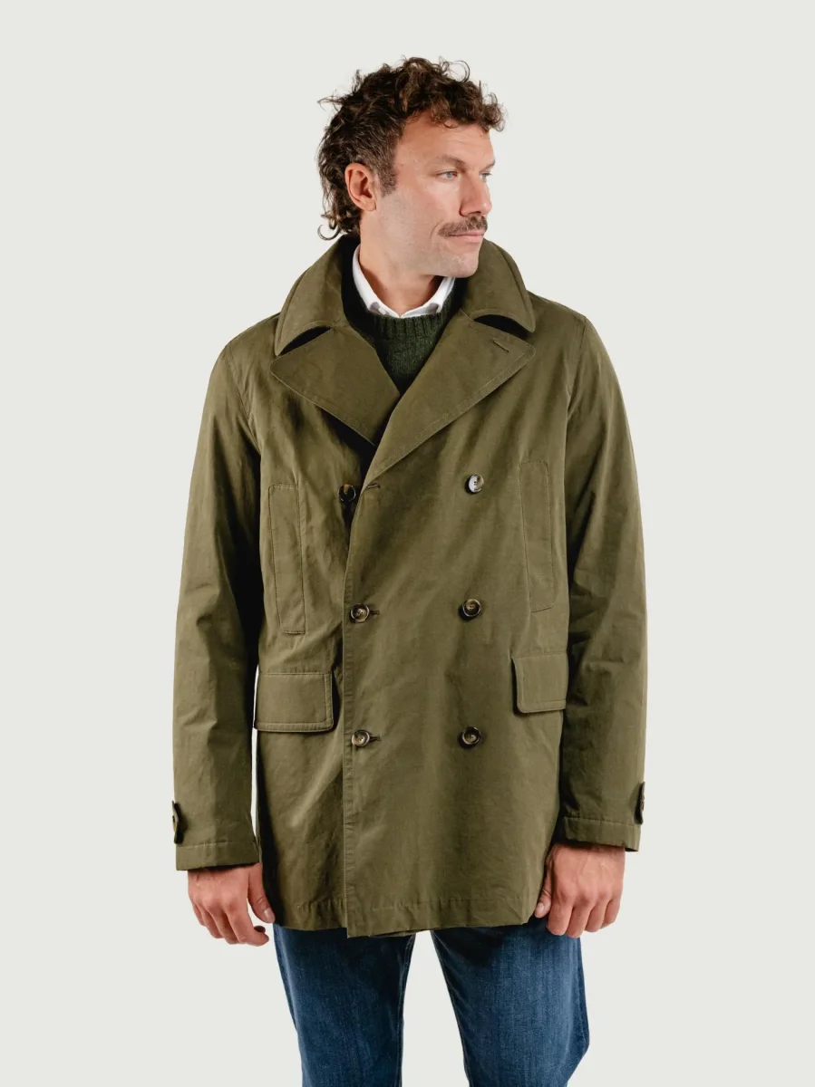 IMPERMEABILE TERENCE VERDE CON INTERNO IN LANA