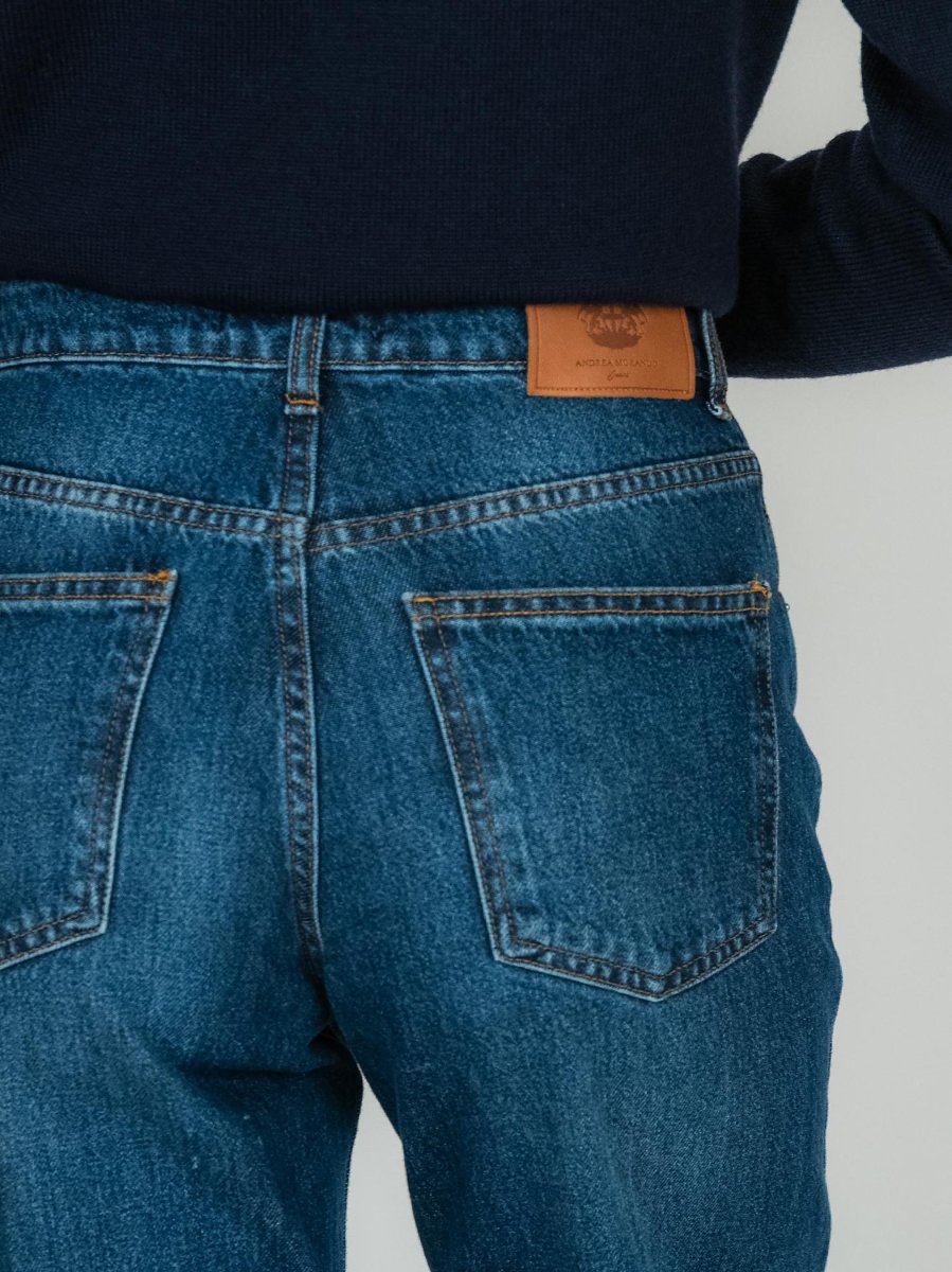 JEANS 5 TASCHE A PALAZZO LAVAGGIO MEDIO - immagine 6