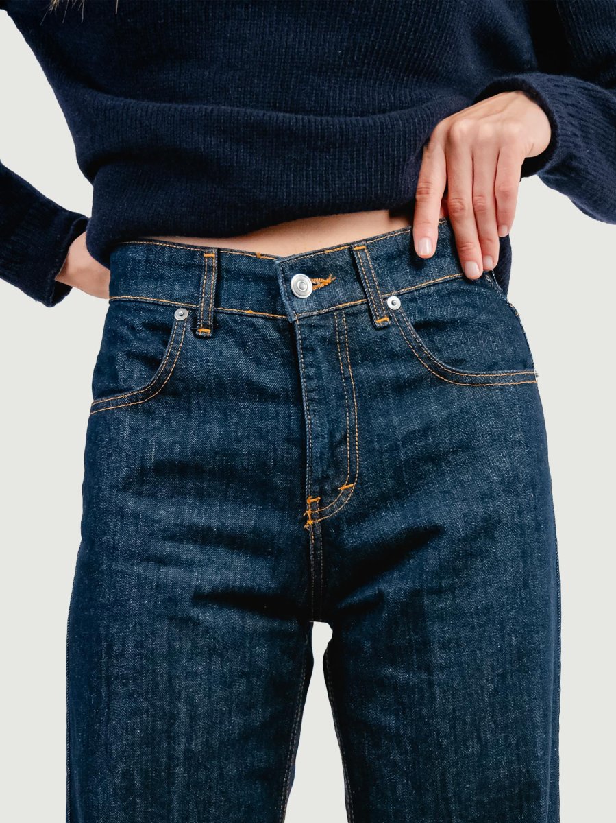 JEANS 5 TASCHE A PALAZZO LAVAGGIO SCURO - immagine 8