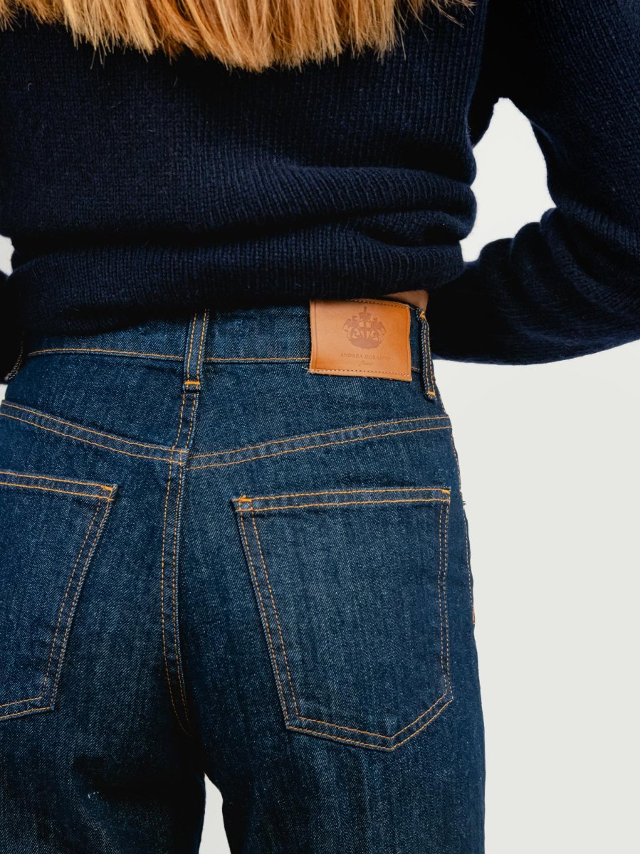 JEANS 5 TASCHE A PALAZZO LAVAGGIO SCURO - immagine 7