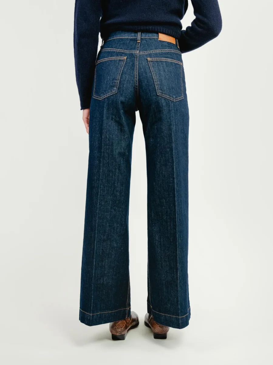 JEANS 5 TASCHE A PALAZZO LAVAGGIO SCURO - immagine 6