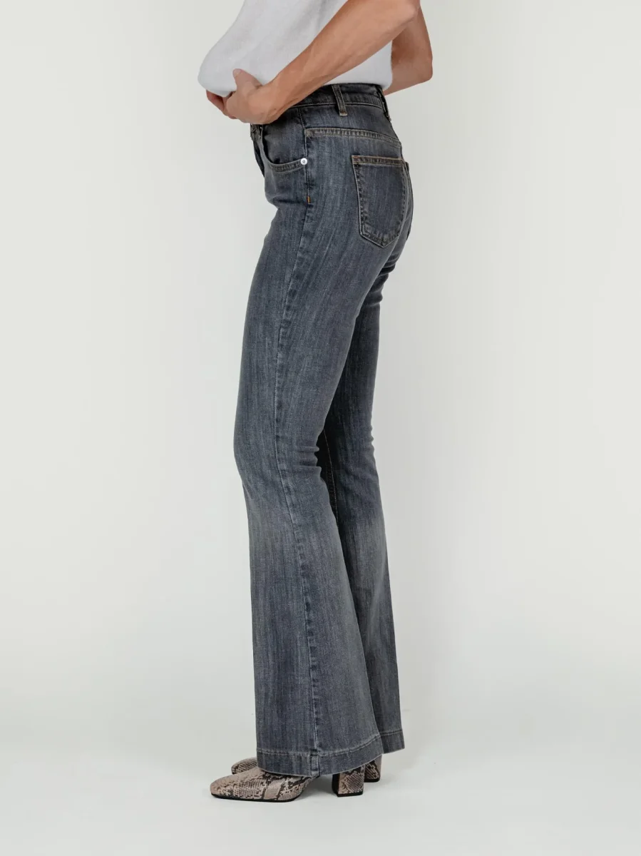 JEANS 5 TASCHE A ZAMPA GRIGIO MEDIO - immagine 4