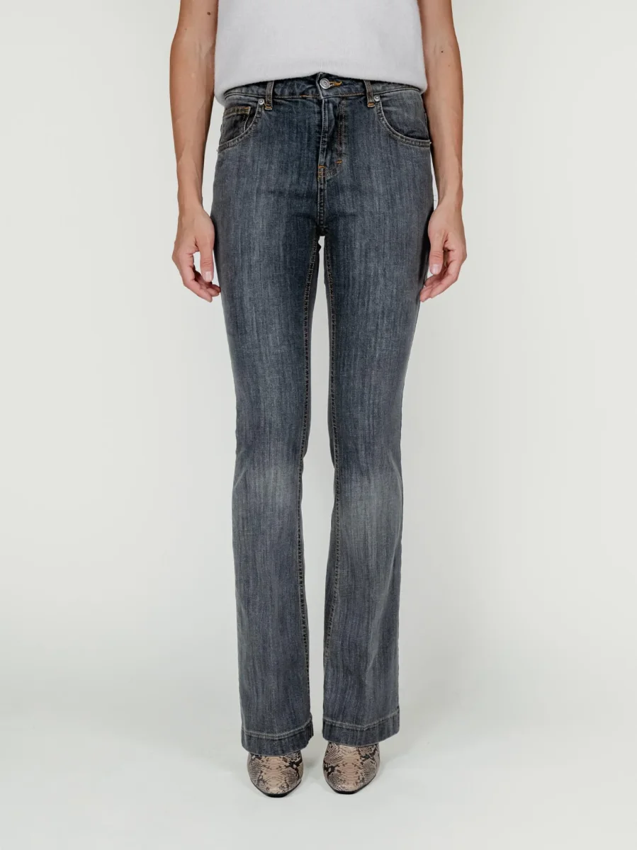 JEANS 5 TASCHE A ZAMPA GRIGIO MEDIO - immagine 3