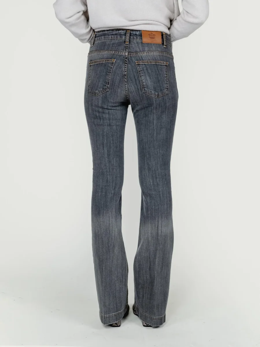 JEANS 5 TASCHE A ZAMPA GRIGIO MEDIO - immagine 5