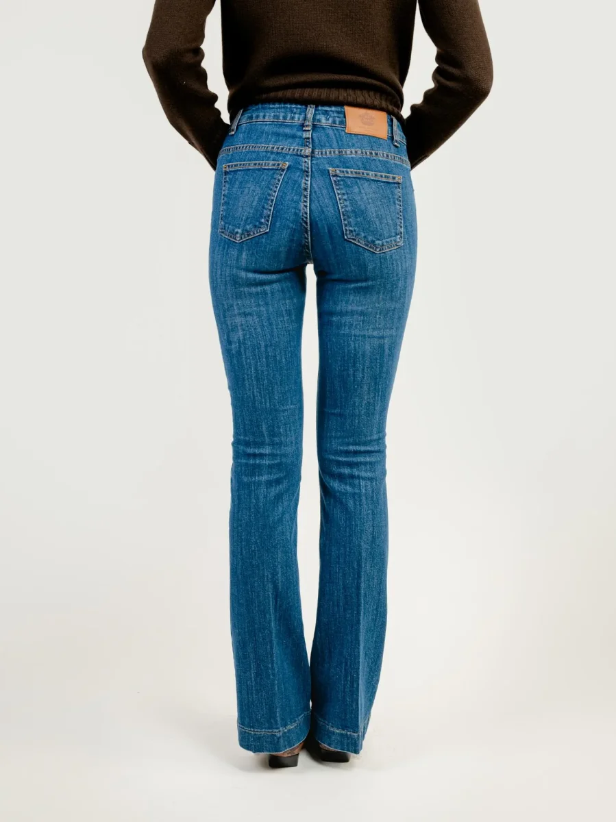 JEANS 5 TASCHE A ZAMPA LAVAGGIO MEDIO - immagine 6