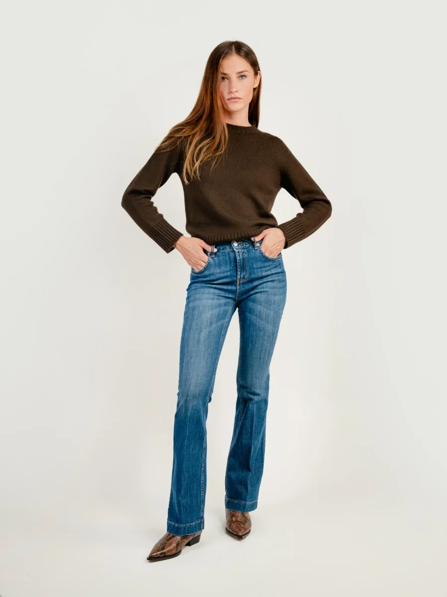 JEANS 5 TASCHE A ZAMPA LAVAGGIO MEDIO