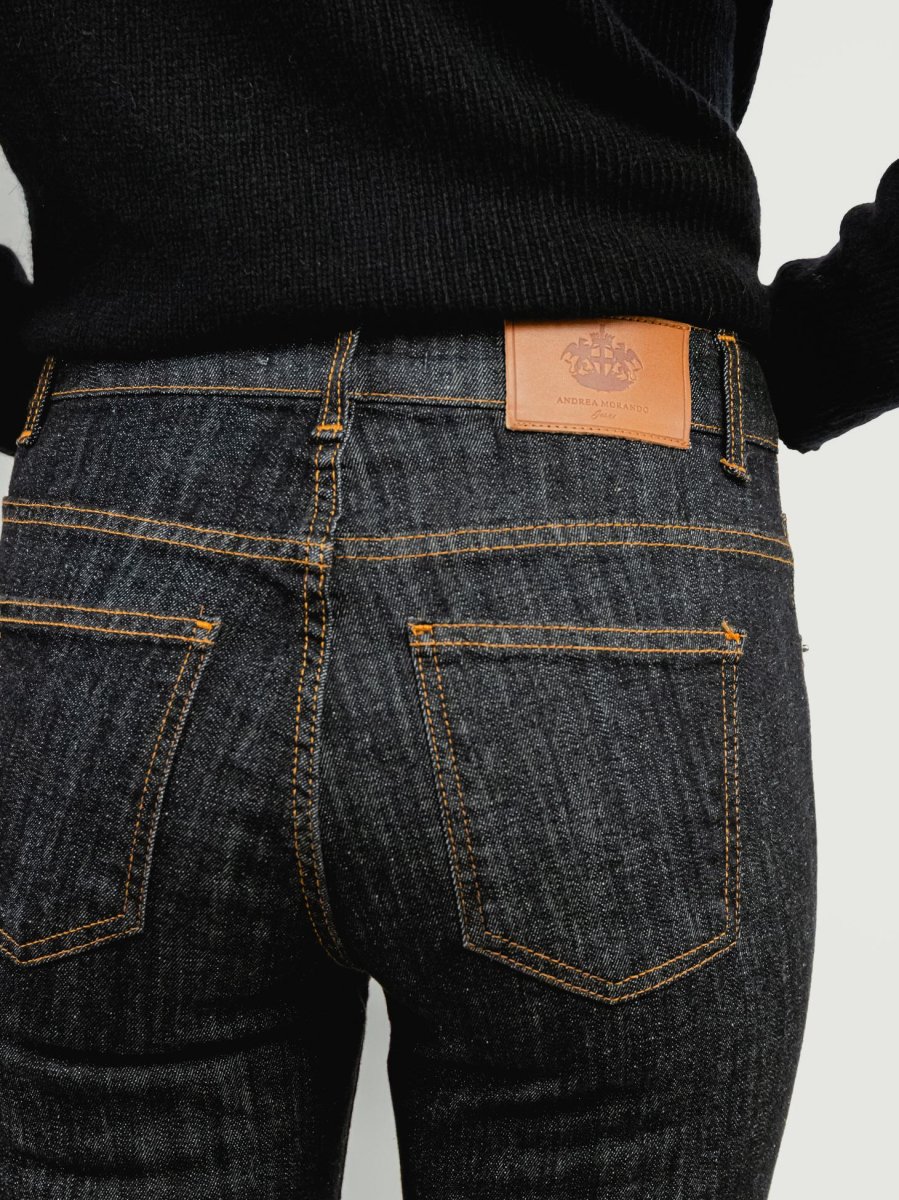 JEANS 5 TASCHE A ZAMPA LAVAGGIO SCURO - immagine 8