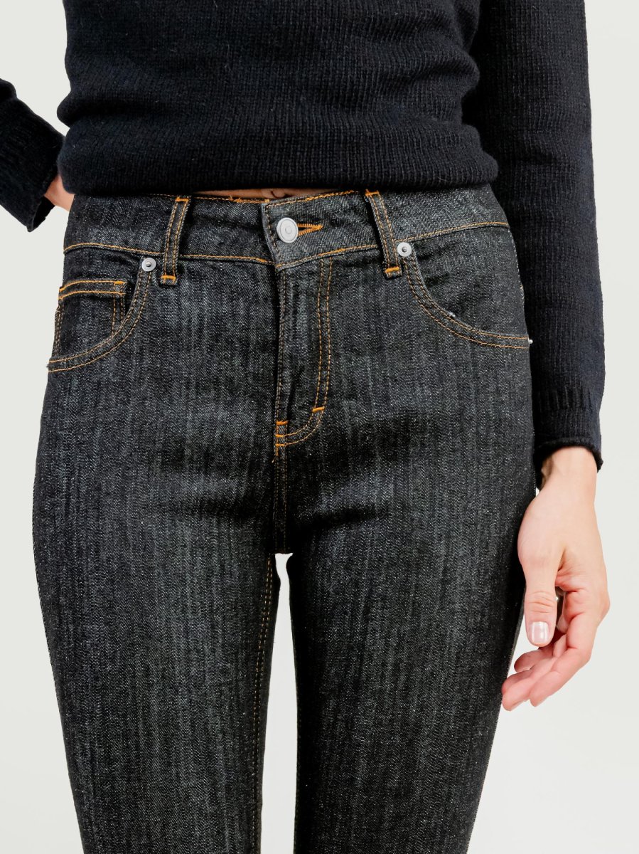 JEANS 5 TASCHE A ZAMPA LAVAGGIO SCURO - immagine 7