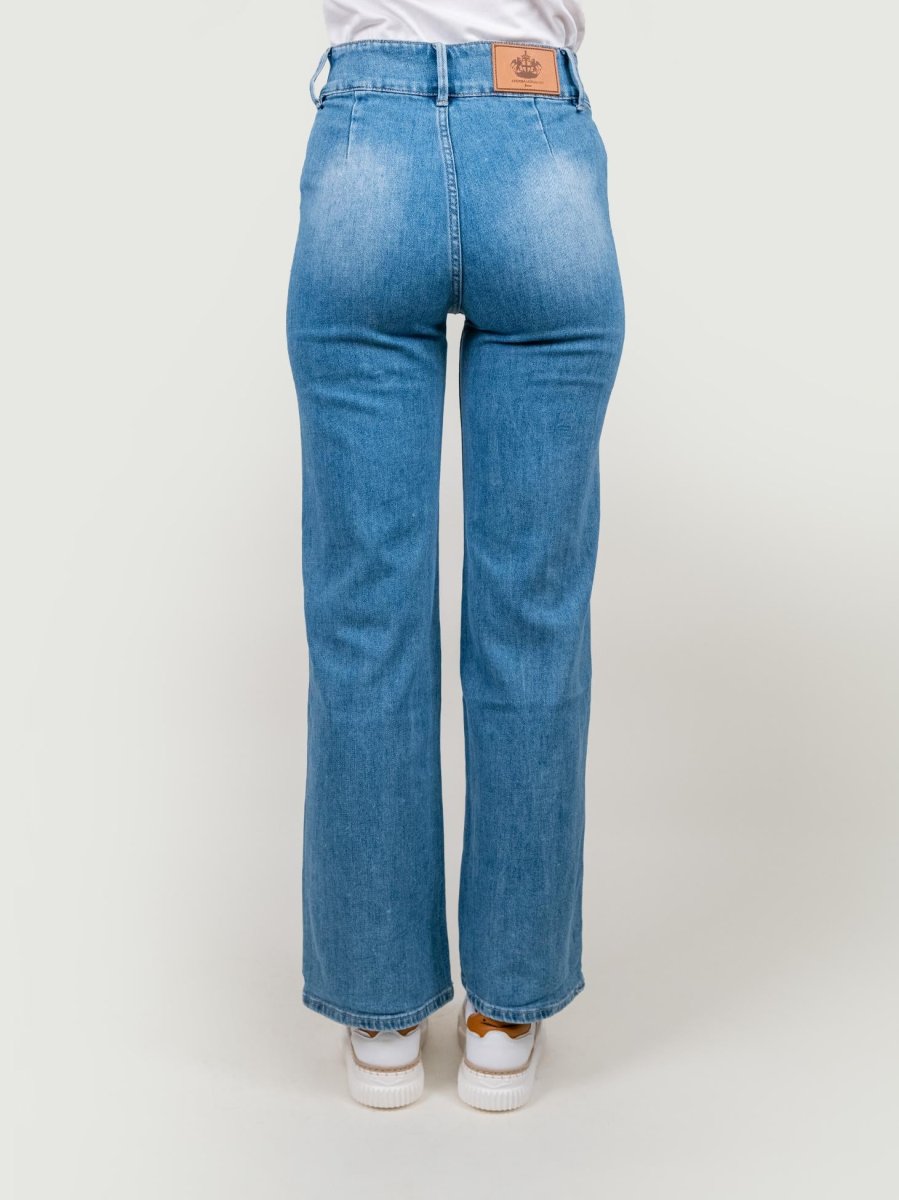 JEANS A PALAZZO CON TASCHE APPLICATE FRONTALI - immagine 4