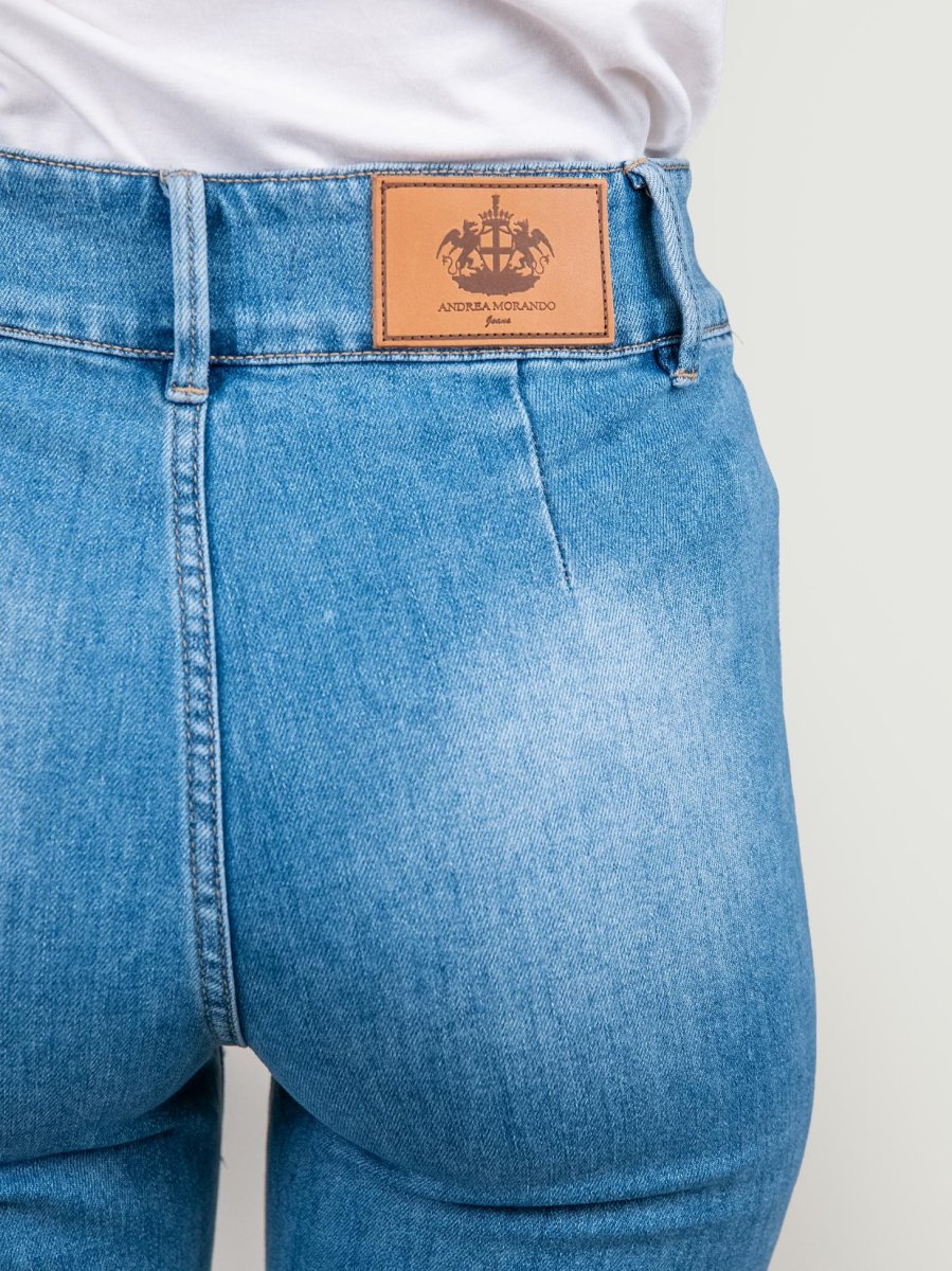 JEANS A PALAZZO CON TASCHE APPLICATE FRONTALI - immagine 5