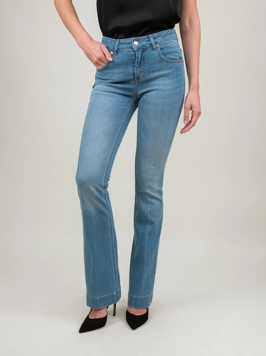 JEANS A ZAMPA DENIM CHIARO