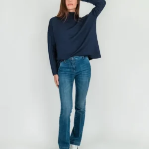 JEANS A ZAMPA IN DENIM MEDIO