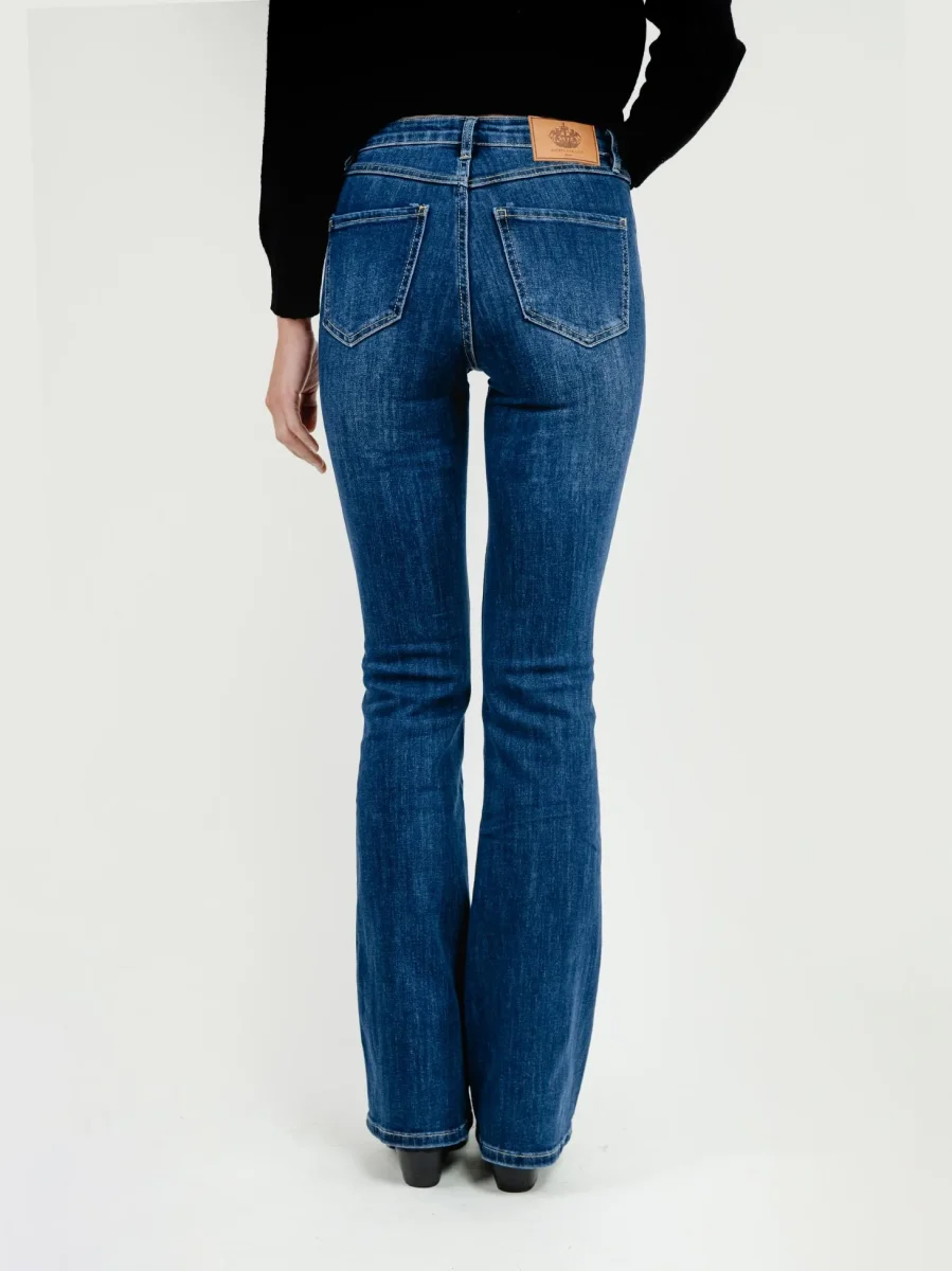 JEANS A ZAMPA IN DENIM SCURO - immagine 4