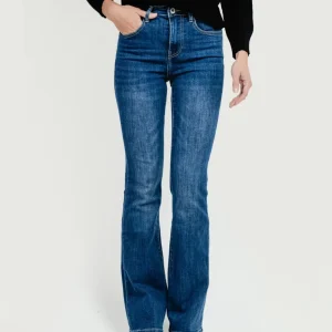 JEANS A ZAMPA IN DENIM SCURO