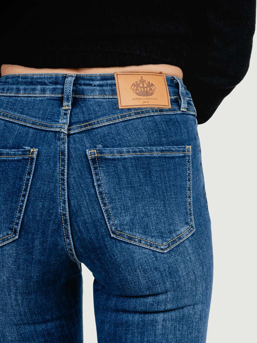 JEANS A ZAMPA IN DENIM SCURO - immagine 6