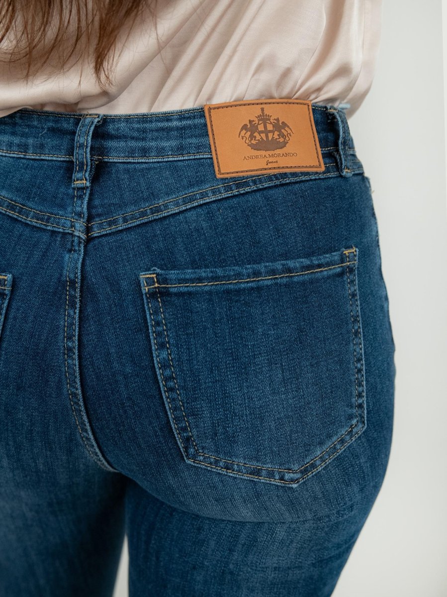 JEANS A ZAMPA IN DENIM SCURO - immagine 6