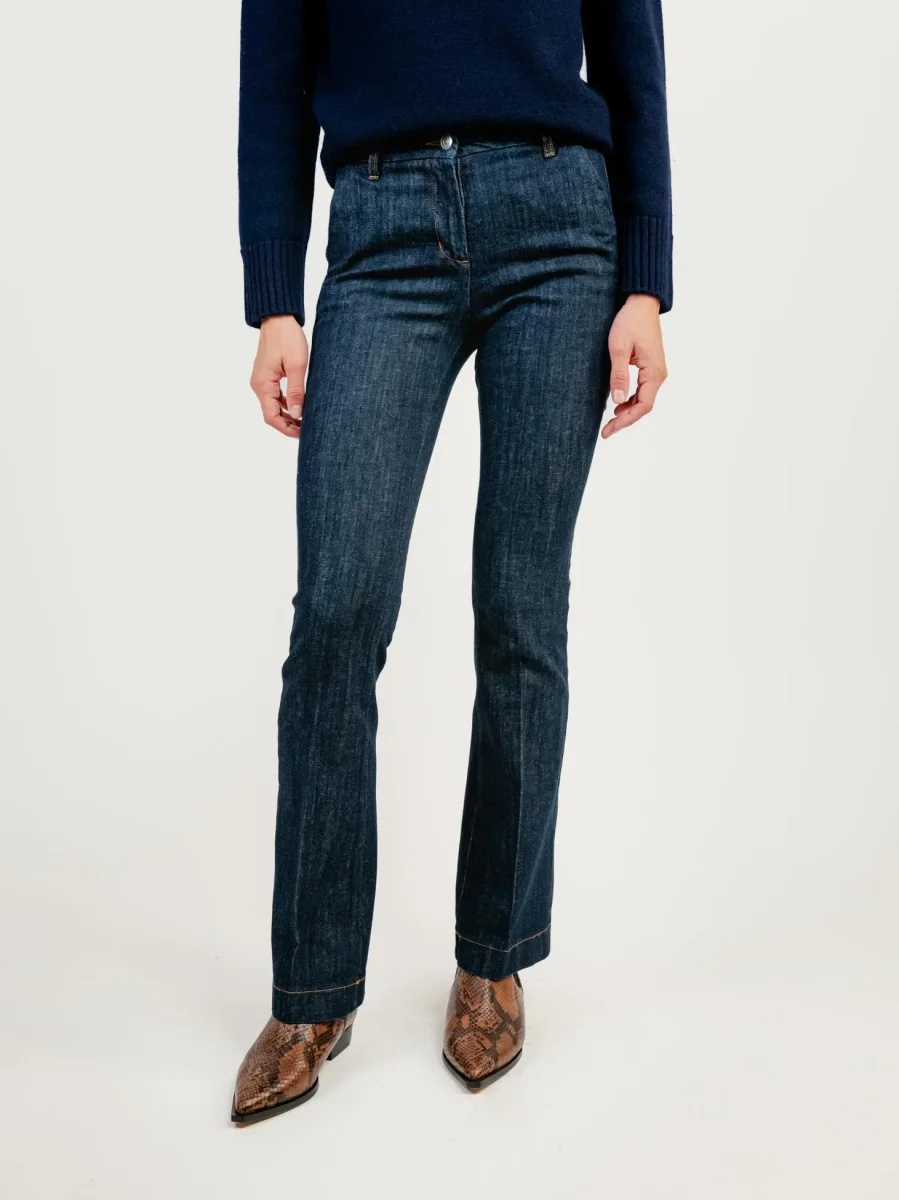 JEANS A ZAMPA LAVAGGIO SCURO - immagine 4