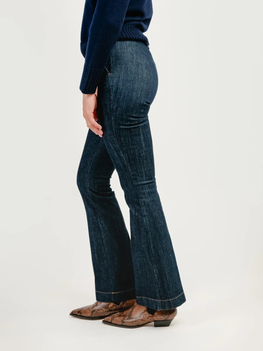 JEANS A ZAMPA LAVAGGIO SCURO - immagine 5