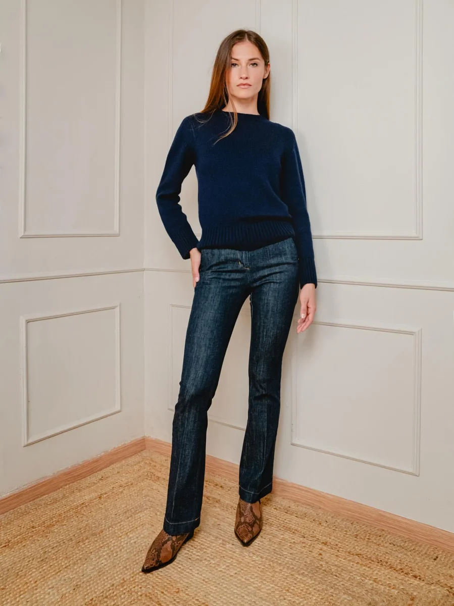 JEANS A ZAMPA LAVAGGIO SCURO