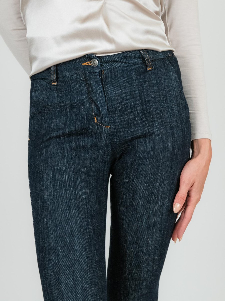 JEANS A ZAMPA in DENIM SCURO SLIM FIT - immagine 5