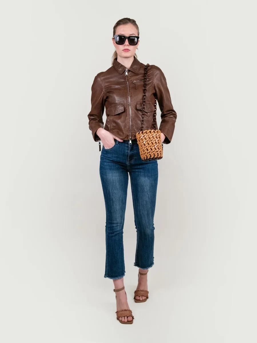 JEANS SCURO 5 TASCHE SFRANGIATO - immagine 7