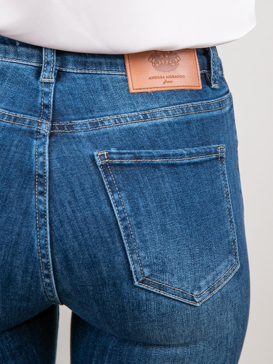 JEANS SCURO 5 TASCHE SFRANGIATO - immagine 6