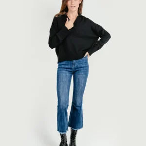 JEANS SFRANGIATO A TROMBETTA LAVAGGIO SCURO