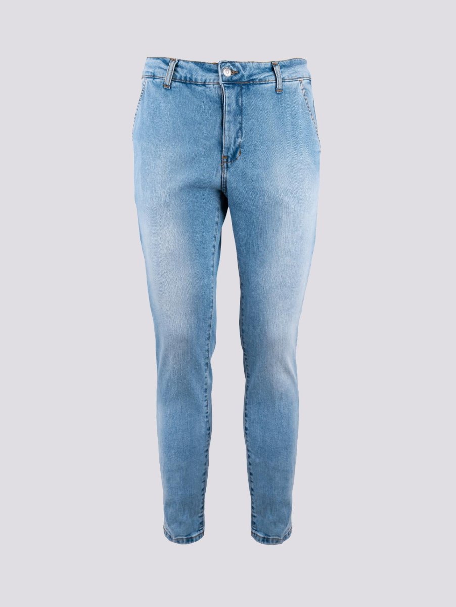 Jeans chiaro Andrea Morando con tasca a filo