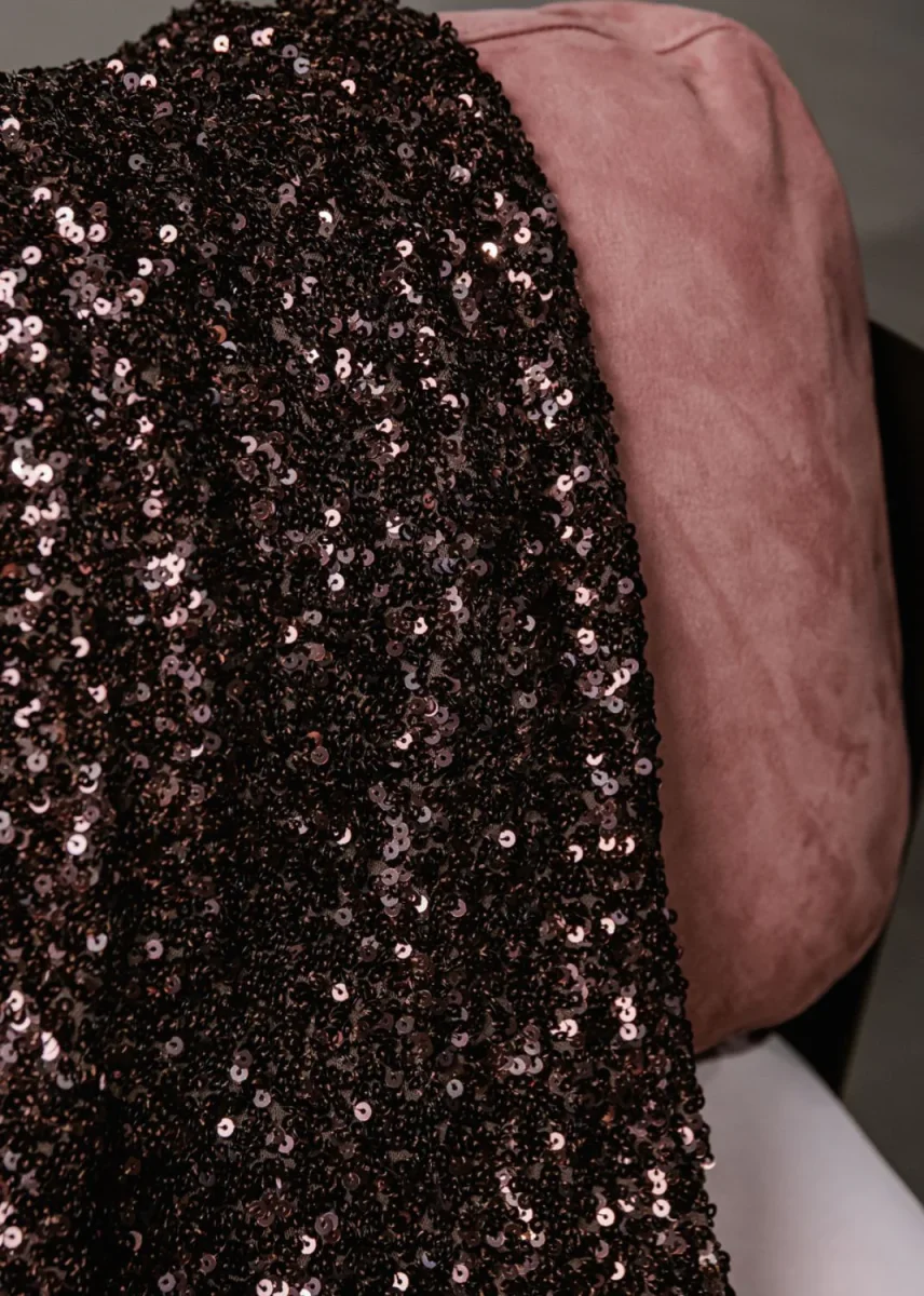 LONGUETTE CON PAILLETTES MARRONE - immagine 7