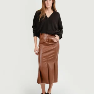 LONGUETTE IN ECOPELLE CUOIO