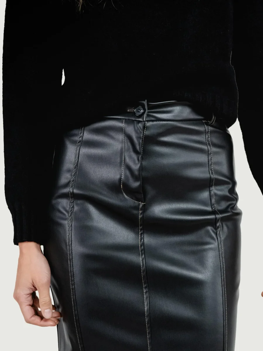 LONGUETTE IN ECOPELLE NERA - immagine 5