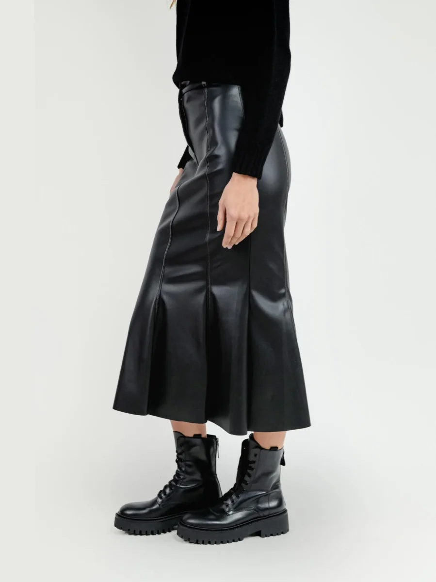 LONGUETTE IN ECOPELLE NERA - immagine 3