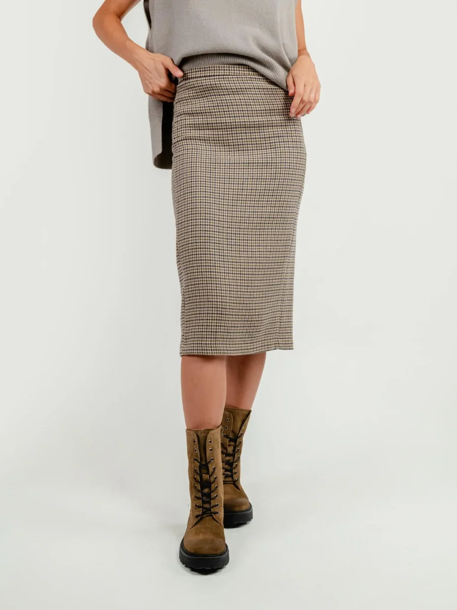 LONGUETTE PIED DE POULE BEIGE - immagine 3