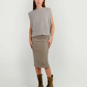 LONGUETTE PIED DE POULE BEIGE