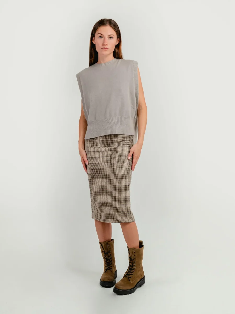 LONGUETTE PIED DE POULE BEIGE