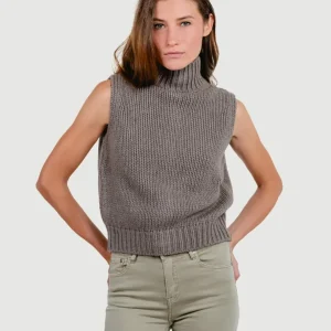 LUPETTO SMANICATO MISTO CASHMERE NOCE