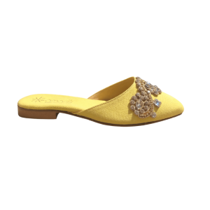 Luna: Sabot in cotone con fascia di strass