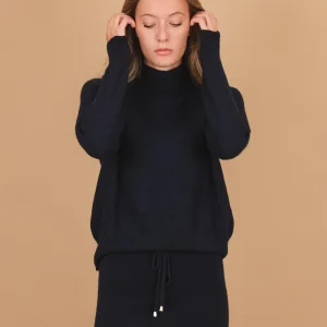 Lupetto in maglia blu