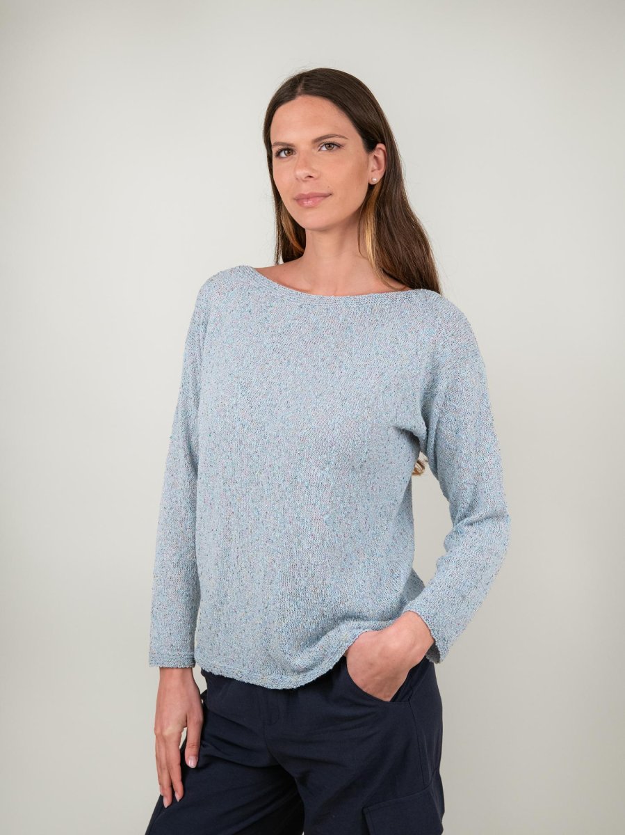 MAGLIA AZZURRA DETTAGLI LUREX - immagine 3