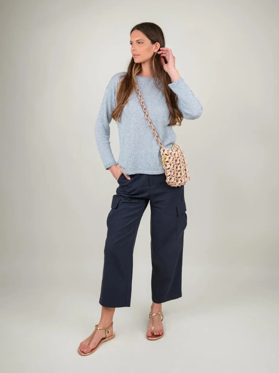 MAGLIA AZZURRA DETTAGLI LUREX - immagine 6