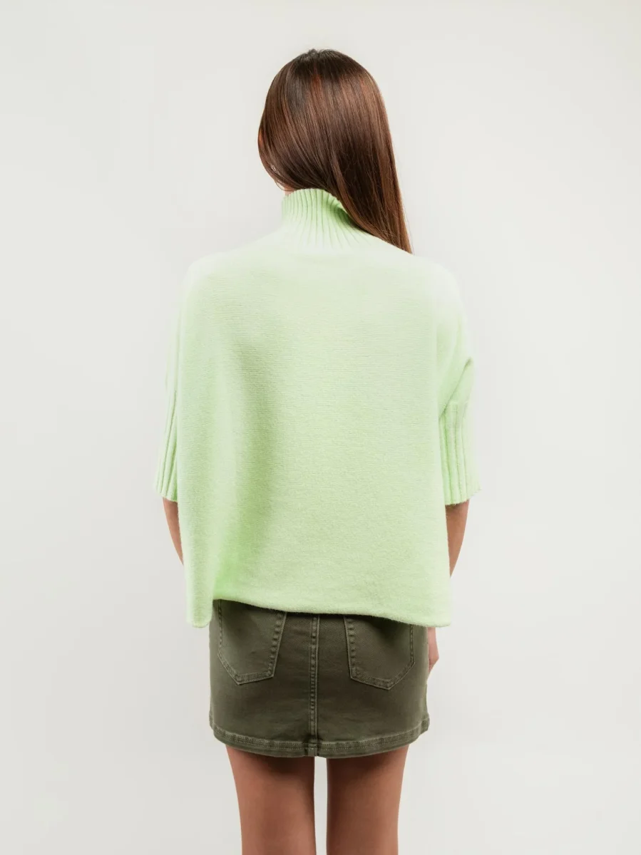 MAGLIA A COLLO ALTO LIME CON MANICHE A 3/4 - immagine 5
