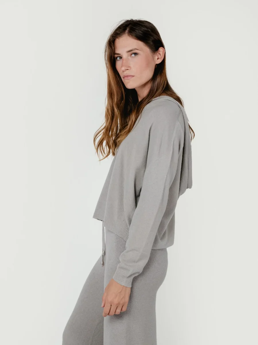 MAGLIA CON CAPPUCCIO TORTORA - immagine 3