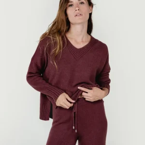 MAGLIA CON SCOLLO A V BORDEAUX